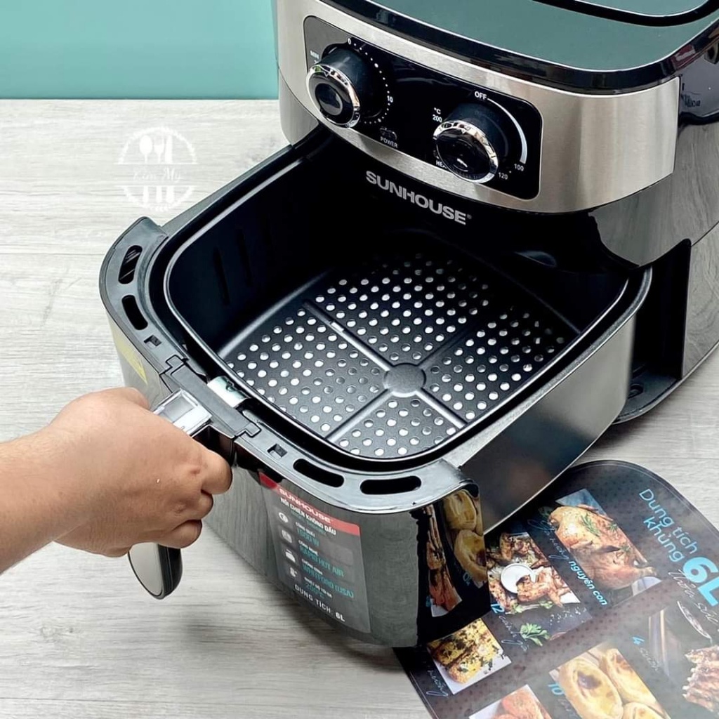 Nồi chiên không dầu Sunhouse SHD4062 6.0L, công nghệ Rapid Air giảm đến 80% lượng chất béo - Chính hãng - SSHOP OFFICIAL