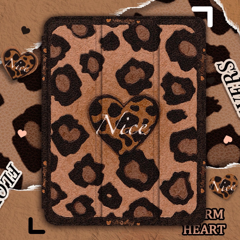 Ốp Máy Tính Bảng tpu Mềm Họa Tiết Da Báo Có Ngăn Đựng Bút Cho ipad gen10 7 / 8 / 9 pro11 "pro12.9" air4 air5 mini6