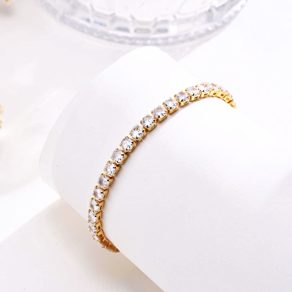 Vnox Vòng Tay Mạ Vàng 18k Đính Đá zircon Xinh Xắn Cho Nữ