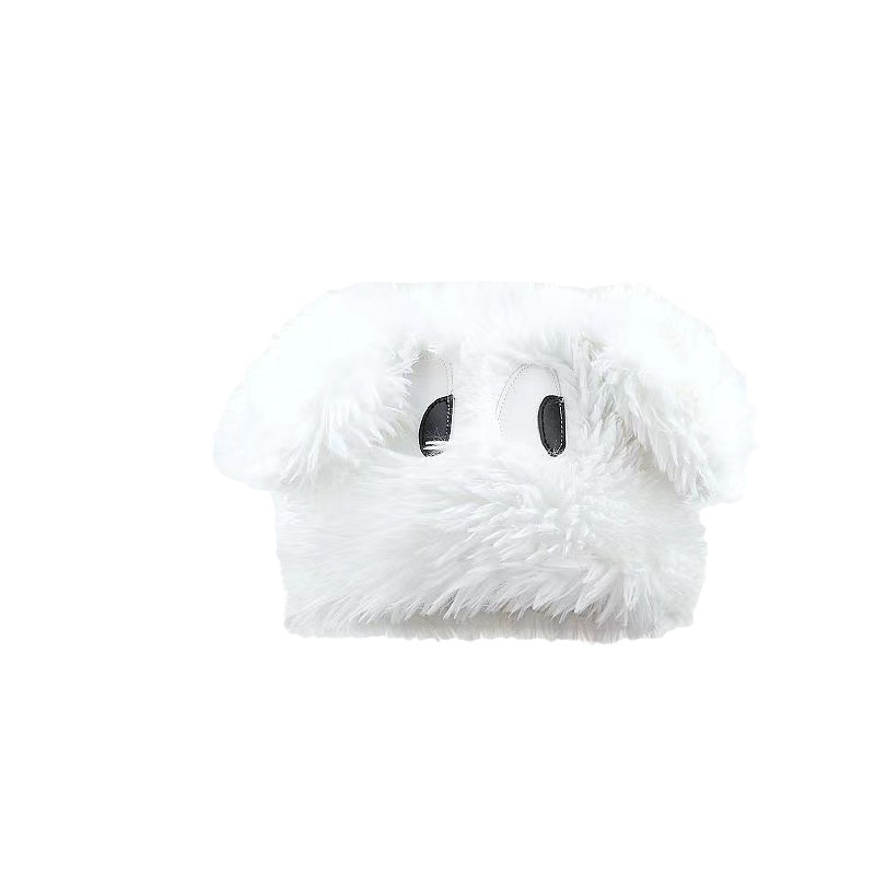 Mũ Trùm Đầu Bảo Vệ Tai Bằng Vải Bông Dày Dặn Họa Tiết Chú Cún Mắt To Dễ Thương Vui Nhộn Thời Trang Thu Đông Cho Nữ by3 Yb