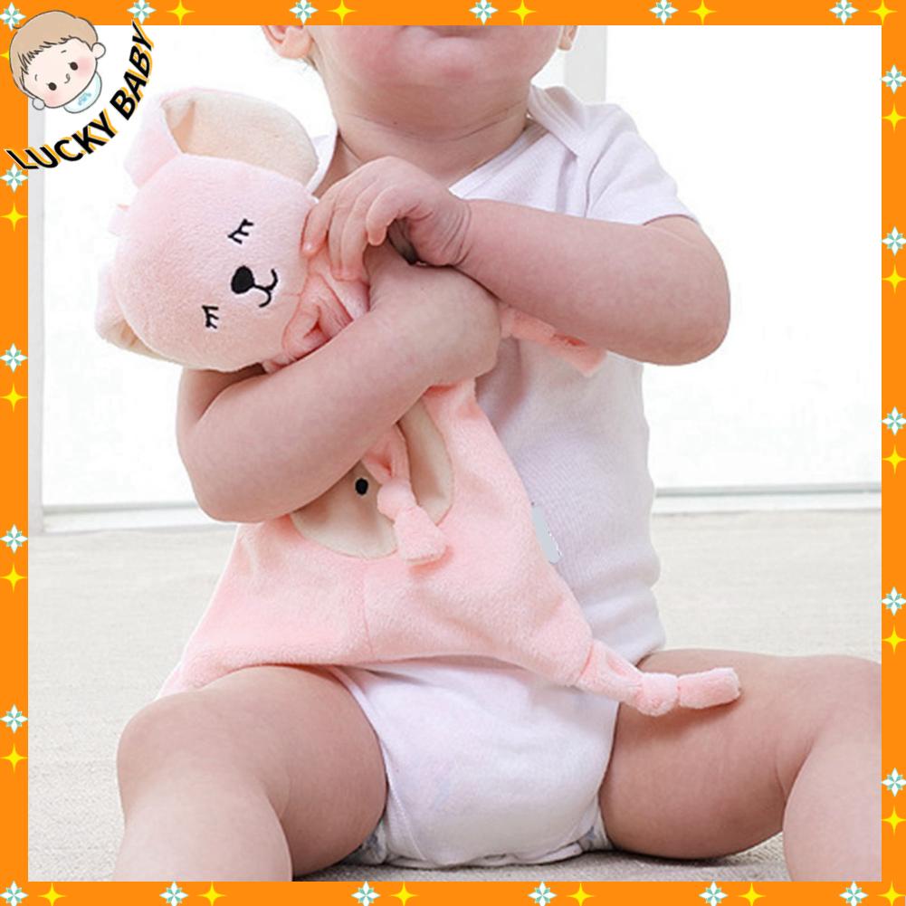 LUCKYBABY Khăn an toàn cho trẻ mới biết đi sang trọng Chăn xoa dịu sơ sinh với búp bê động vật