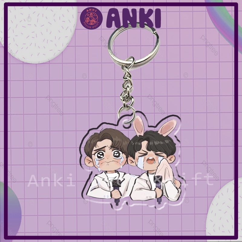Keychain, móc khóa chibi BRIGHTWIN, móc khóa mica trong suốt, quà tặng sưu tập, quà tặng ý nghĩa, hình nhân vật