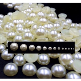 15-2500 PCS Hạt bán Ngọc trai nhân tạo trắng ngà, trắng tinh. Nữa hạt ngọc trai nhân tạo nhiều size