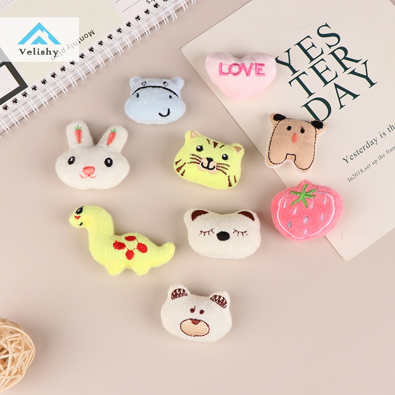 Velishy Set 10 Kẹp Tóc mini Hình Gấu / Thỏ Nhồi Bông Nhiều Chế Độ diy