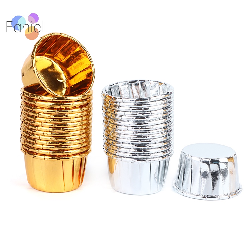 Set 50 Cốc Giấy Bạc mini Đựng Bánh cupcake