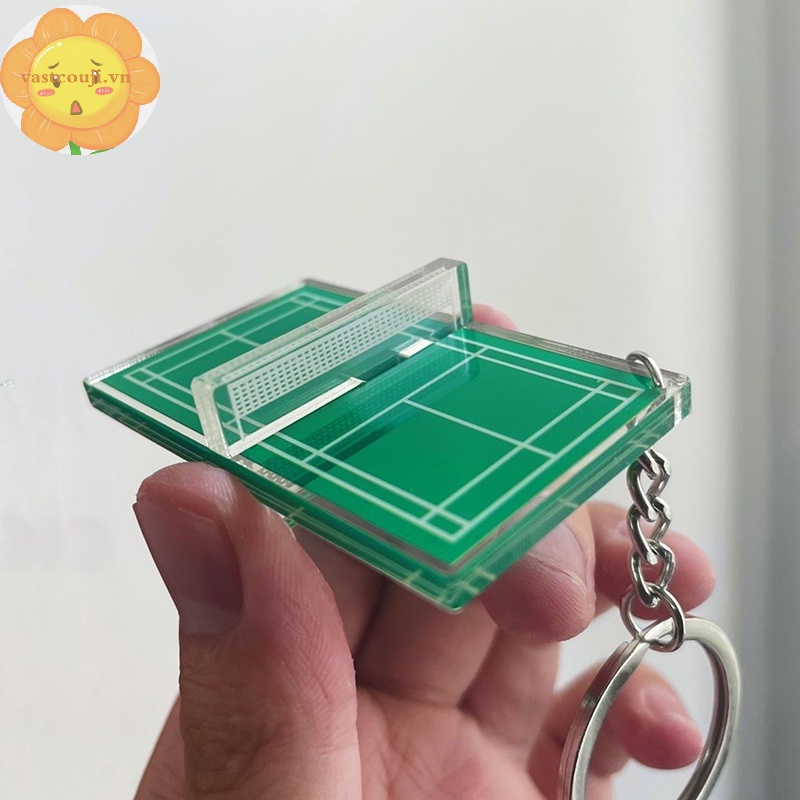 Vastji Móc Khóa acrylic Hình Cầu Lông / Bóng Bàn Ba Chiều mini vn