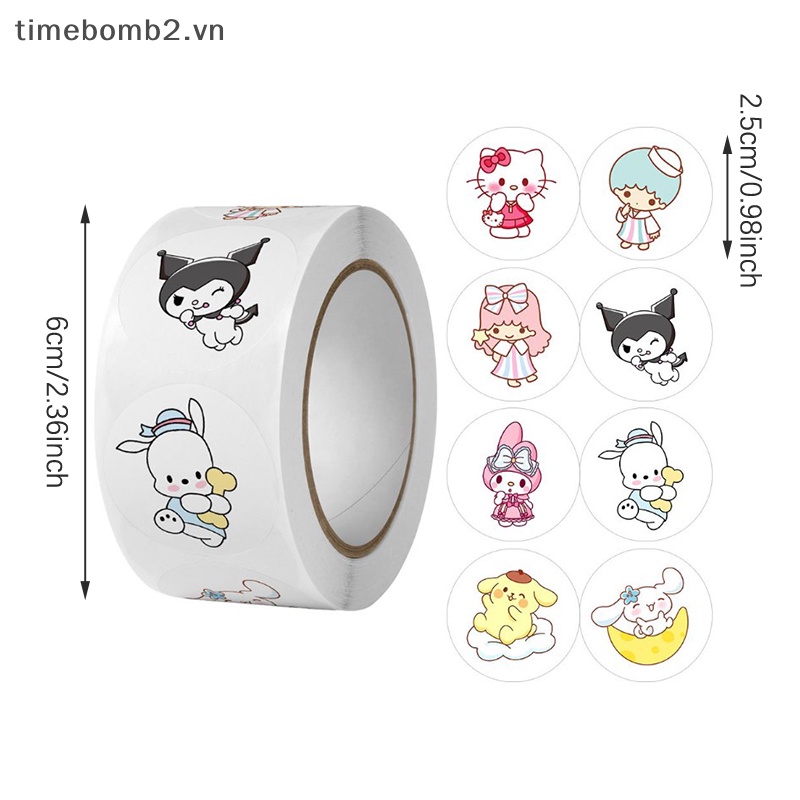 Cuộn 500 Miếng Dán Hoạt Hình sanrio Dễ Thương Trang Trí Quà Tặng Cho Bé