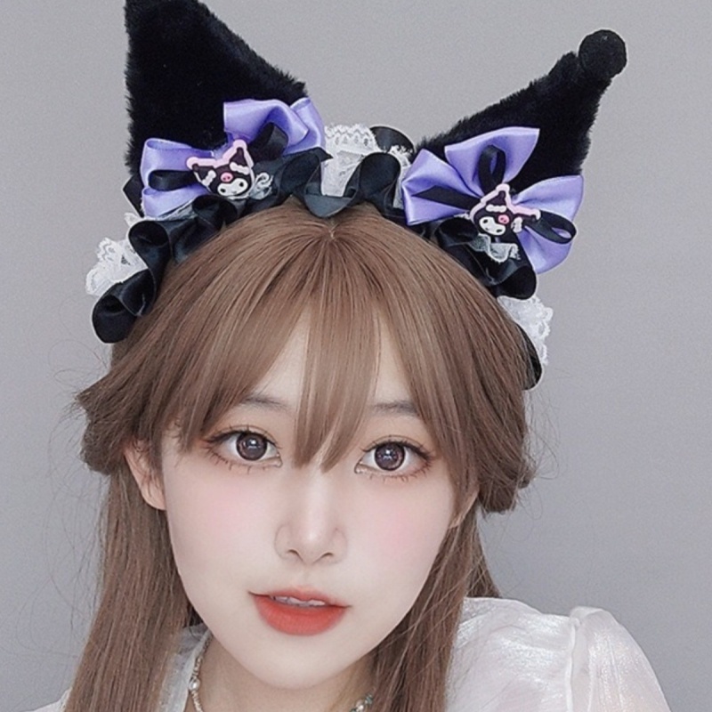 Băng Đô Tai Thỏ Phối Ren Hóa Trang lolita Dễ Thương Cho Nữ