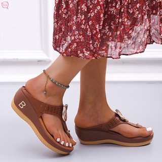 Dép xỏ ngón đế xuồng bằng da pu thời trang mùa hè
