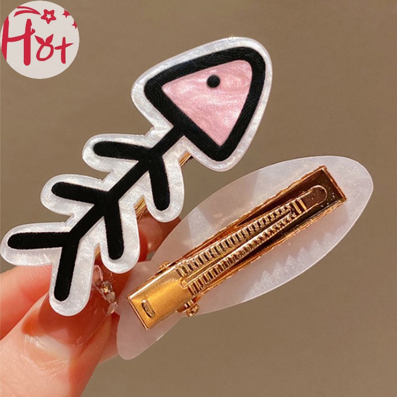 Kẹp Tóc Hình Xương Cá Nhỏ Dễ Thương Phong Cách Nhật Bản