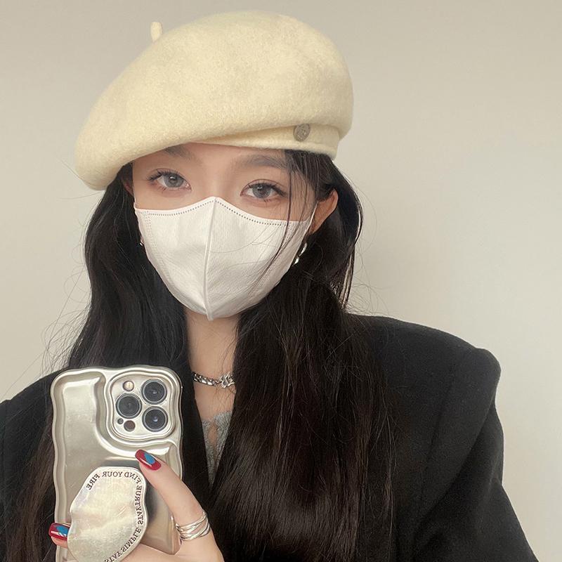 Mũ beret Vải Len Phong Cách Họa Sĩ Hàn Quốc Thời Trang Thu Đông Ấm Áp