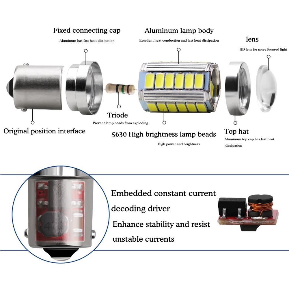 Đèn led Tín Hiệu Xi Nhan Cho Xe Hơi 1156 1157 5630 33smd h4y4