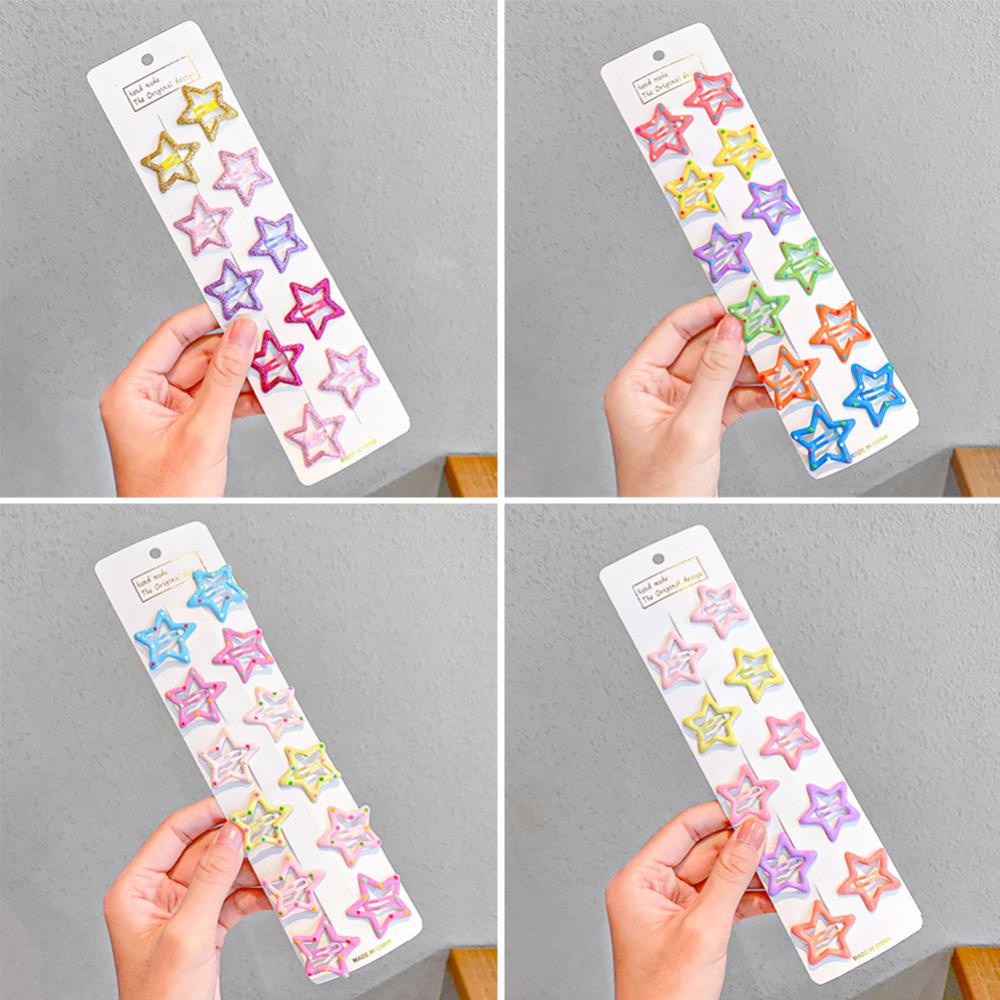 Cfstore set 10 Kẹp Tóc Hình Ngôi Sao Nhiều Màu Sắc Dễ Thương Cho Bé Gái q6t2