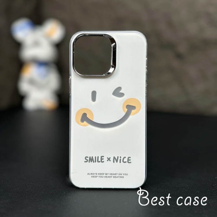 Ốp Điện Thoại Cứng In Hình Mặt Cười Cho iphone 15 14 13 12 11 pro max