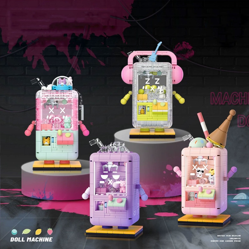 MINI PARTICLES 2096-2099 CLAW MACHINE CROSS-DRESSING SERIES DESKTOP DECORATION ASSEMBLING BUILDING BLOCKS BUILDING BLOCK MAINAN KIDS TOYS LEGO BRICKS TOY DIY LEGO FLOWER GAME PERIPHERAL DOLL TOYS GIFTS