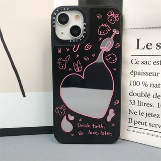 Ốp Điện Thoại Hình Chú Chó Tráng Gương Chống Rơi Cho iphone15 / iphone14pro iphone14 / 13mini / 12 / 11 / 7p / xs