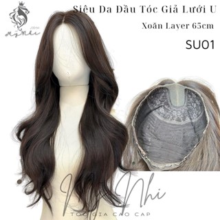Siêu Da Lưới U Tóc Giả SU01 Xoăn Layer 65cm Mái Bay