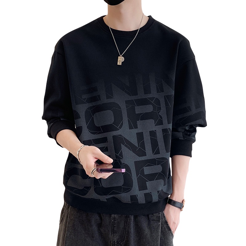 Áo sweater Tay Dài Cổ Tròn Dáng Rộng In Họa Tiết Thời Trang Mùa Thu Cho Nam