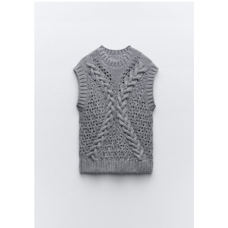 Zara Áo Dệt Kim Sát Nách Cổ Tròn Thời Trang Thu Đông 235802119