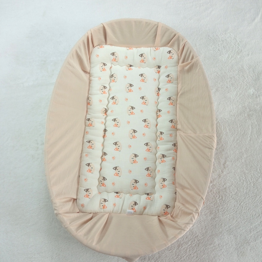 Nệm lót nôi tre đặt võng Viet kids an toàn cho bé vải muslin