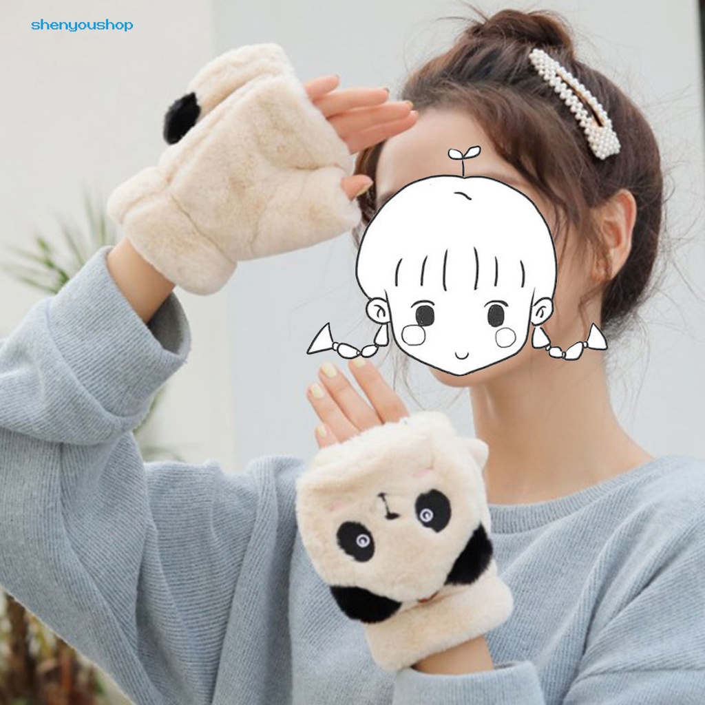 Găng Tay Bông Giữ Ấm Hình Gấu Trúc Hoạt Hình Dễ Thương