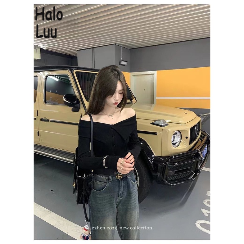 Halo  Luu Áo Len áo khoác cardigan thời trang Fashion phổ biến Popular WMY23A0BIW 42Z231016