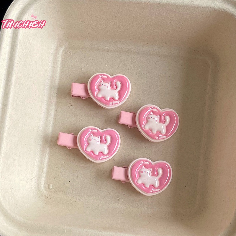 Kẹp Tóc Hình Chú Vịt / Trái Tim Màu Hồng Dễ Thương Cho Bé Gái