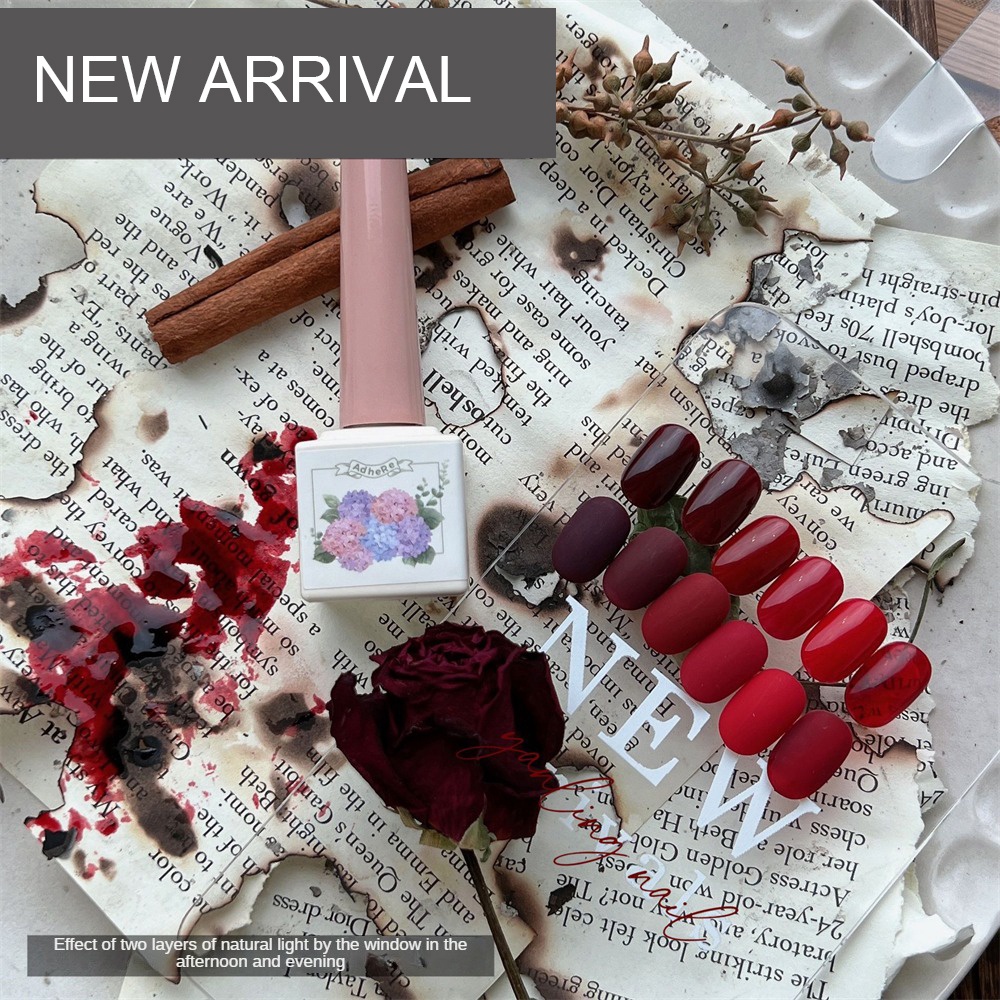 ✧Ready Stcok Adhere Yanling Red Series Sơn Móng Tay Gel Berry Cherry Blood Red Solid Color Phototherapy Keo Nail Art For Nail Shop 12ml CAO HƠN