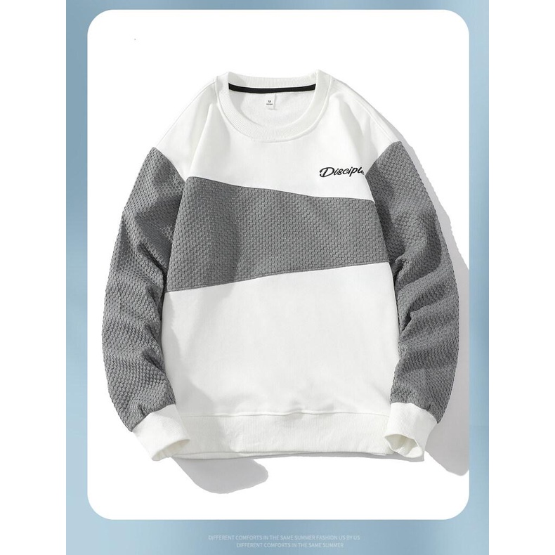 Áo Sweater Cổ Tròn Tay Dài Thêu Họa Tiết Màu Sắc Tương Phản Thời Trang Mùa Thu Cho Nam Giới Có size m-4xl2022