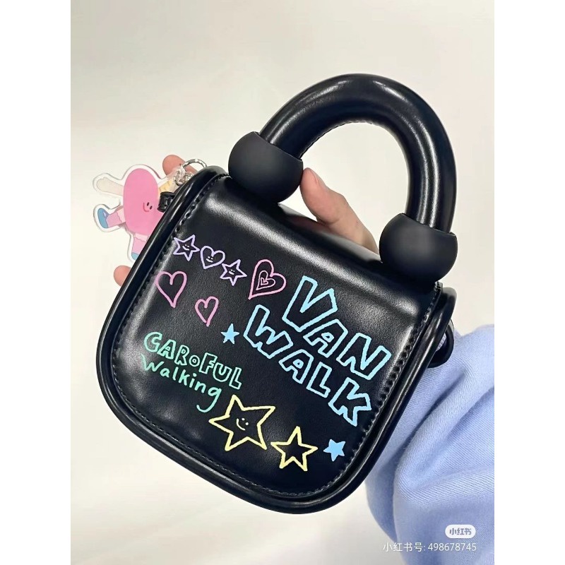 Túi Đeo Chéo Họa Tiết Hoạt Hình graffiti Phong Cách Hàn Quốc Cho Nữ