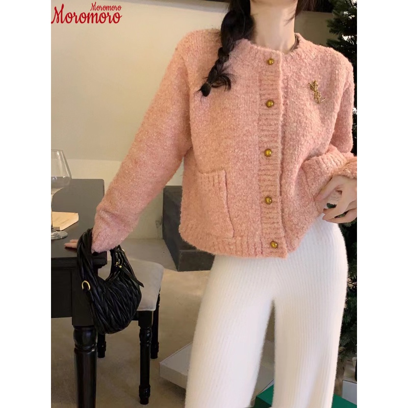 Moromoro Áo Len áo khoác cardigan hàn quốc Thể thao xu hướng INS WMY23A0O9N 42Z231019