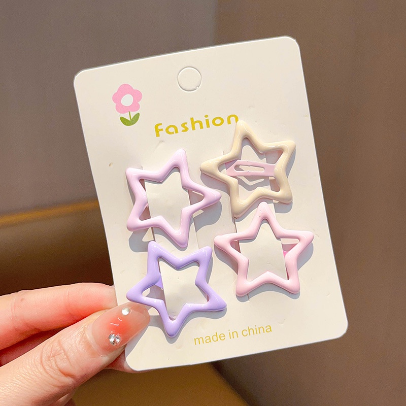 Kẹp Tóc Ngôi Sao Năm Cánh Màu Tím Phong Cách Hàn Quốc Dễ Thương Thời Trang Cho Bé Gái