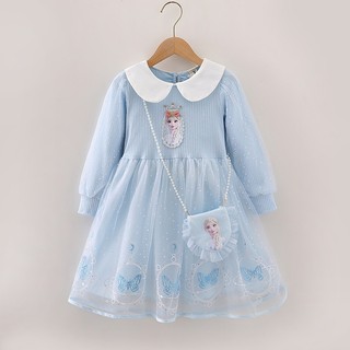 Elsa đầm công chúa elsa thời trang mùa thu xinh xắn dành cho bé gái