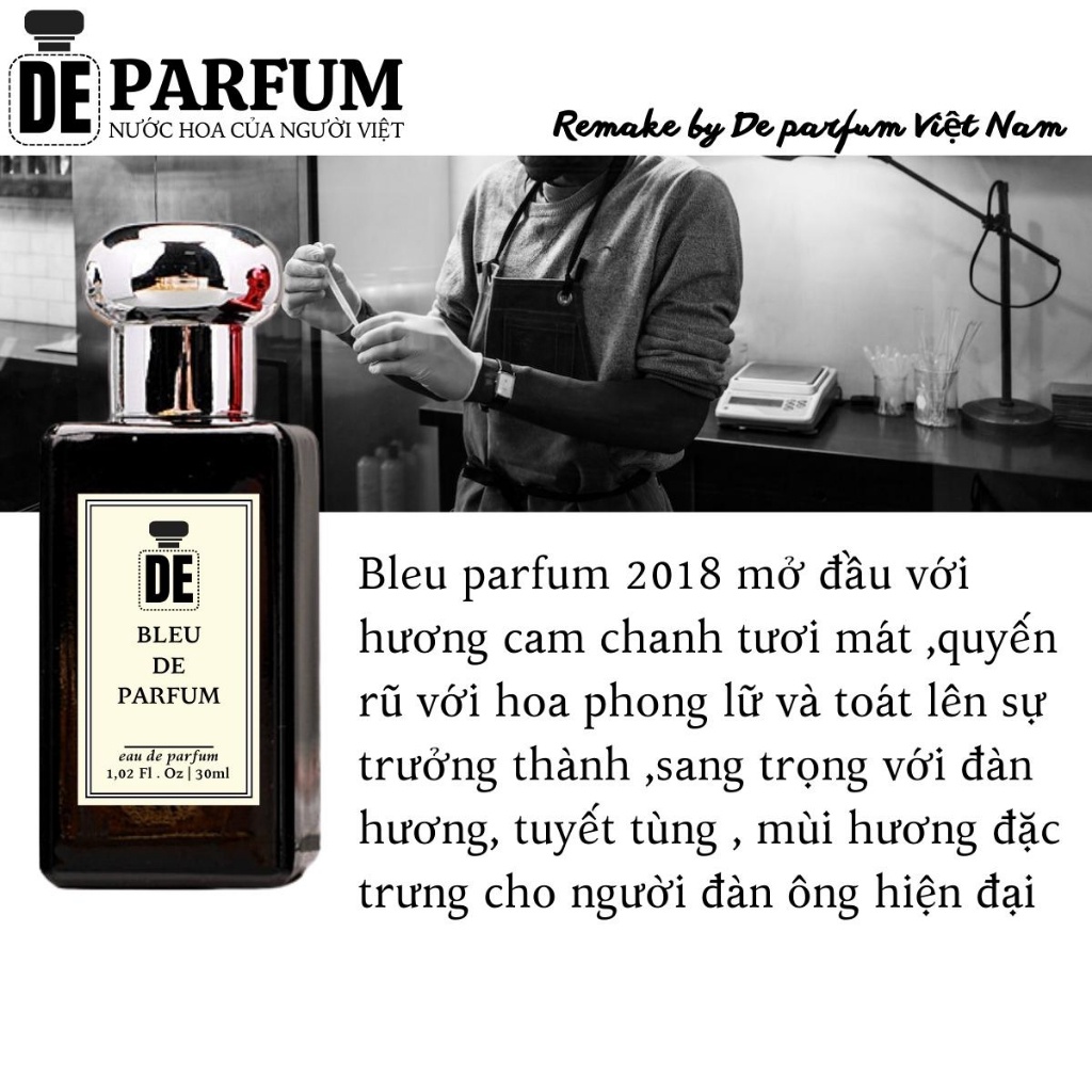Nước hoa Bleu De Parfum 2018 chính hãng 30ml thơm lâu hương tươi mát sang trọng