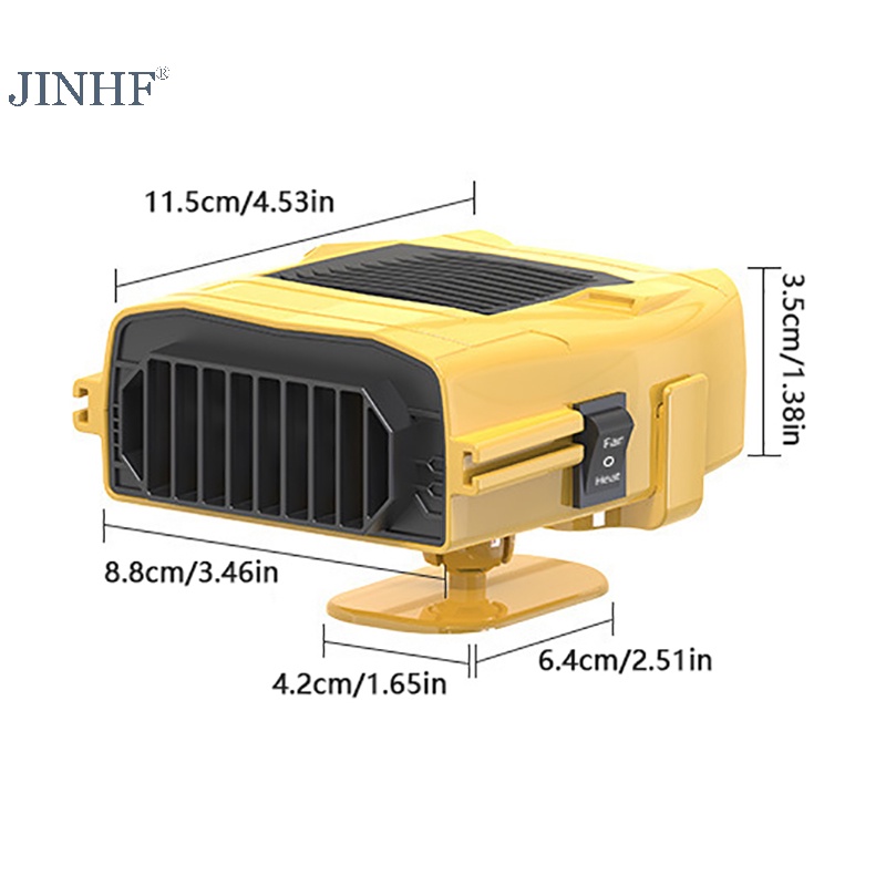 Jinhf Quạt Điện Làm Mát 4 Trong 1 12v 150w Xoay 360 Độ Chắn Gió Cho Xe Hơi