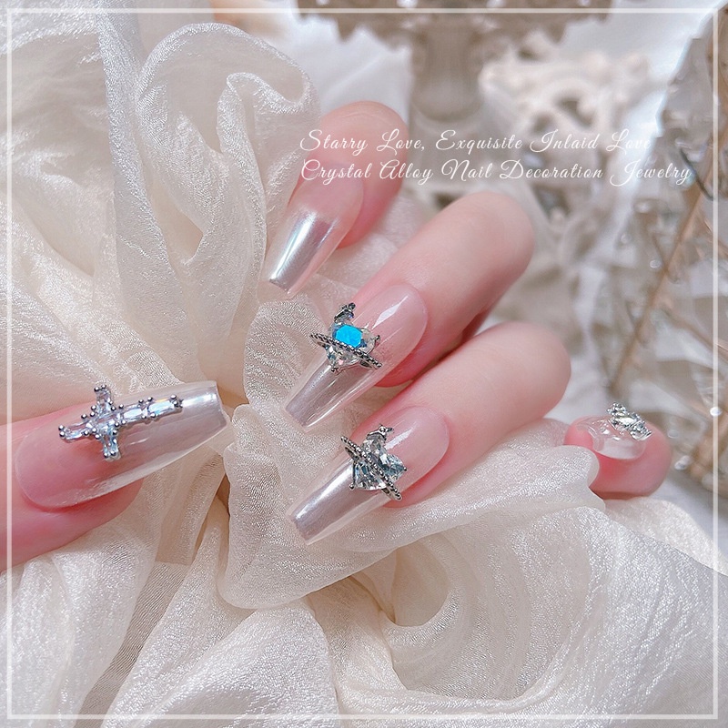 Mới Phụ Kiện Trang Trí Móng Tay Bằng Hợp Kim Hình Quả Đào Pha Lê Phong Cách Phương Tây