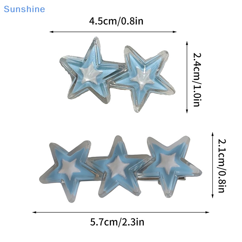 Kẹp Tóc Hai / Ba Ngôi Sao Lấp Lánh Thời Trang sun y2k Cho Nữ vn