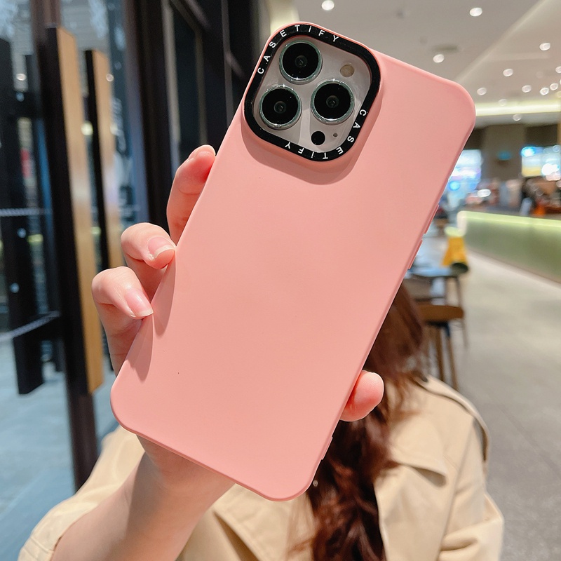 Ốp Điện Thoại silicone tpu Mềm Màu Trơn Cho iphone 15 11 12 13 14 plus pro max