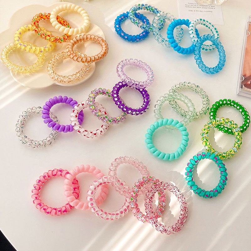 Set 6 Dây Buộc Tóc Cao Su Co Giãn Màu Sắc Gradient Dành Cho Nữ YD
