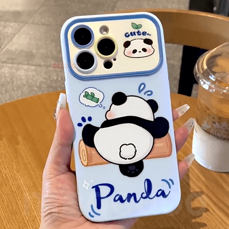 Ốp lưng Cartoon Samsung Galaxy A54 A34 A24 A14 A73 A53 A33 A23 A72 A52 A52S A32 A22 LTE M32 M22 4G 5G Cute Naughty Panda Fine Hole Large window Anti-fall Soft Phone Case Cover DSC 05