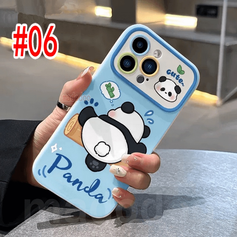 Ốp lưng Cartoon Samsung Galaxy A54 A34 A24 A14 A73 A53 A33 A23 A72 A52 A52S A32 A22 LTE M32 M22 4G 5G Cute Naughty Panda Fine Hole Large window Anti-fall Soft Phone Case Cover DSC 05