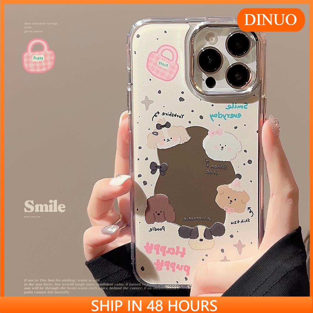 Ốp Điện Thoại Dạng Túi Bột Tráng Gương Mạ Điện Hình Cún Con Cho iphone15 / 14promax / 13 / 12 / 11-dinuo/JM-3/TX