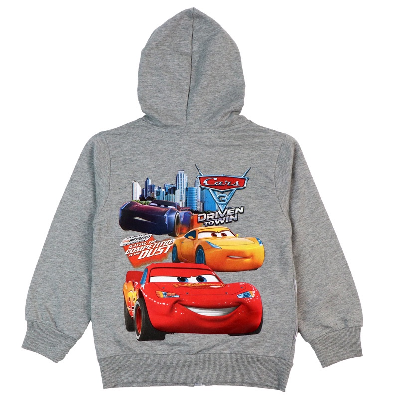 Hoạt Hình Áo Khoác Hoodie Có Khóa Kéo In Hình Xe Hơi Dễ Thương Cho Bé Trai
