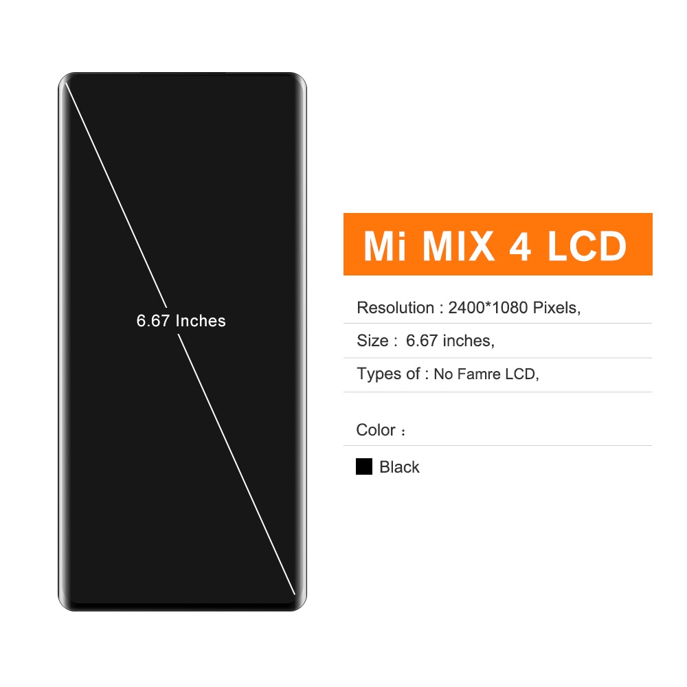 Màn Hình lcd Cho Điện Thoại xiaomi mix 4 mix 4 2106118Màn Hình Cảm Ứng lcd Có Vân Tay Thay Thế Chuyên Dụng Cho mi mix4