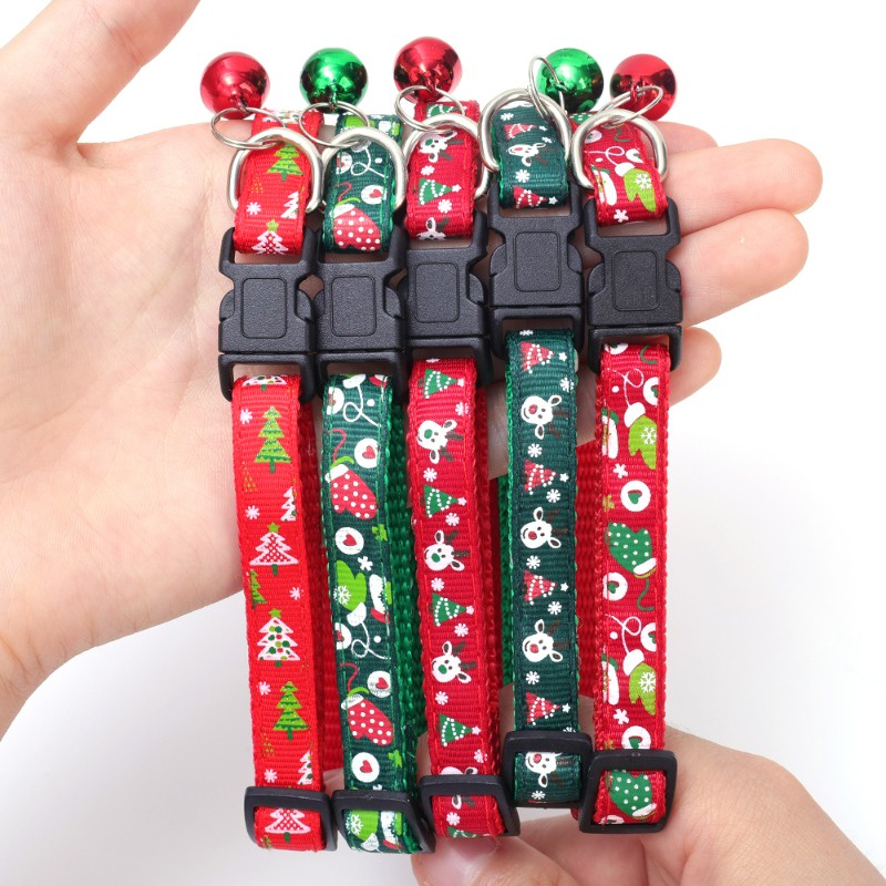 Vòng Cổ Họa Tiết Cây Thông / Hươu / Cây Thông Giáng Sinh Năm Mới Có Thể Điều Chỉnh Kích Thước An Toàn Dành Cho Thú Cưng