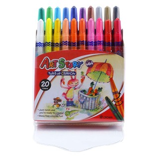 Hộp Sáp Vặn Crown Mini TP-2000 MP (20 Màu) - Bút Hàn Quốc - Văn phòng phẩm Thu Thảo