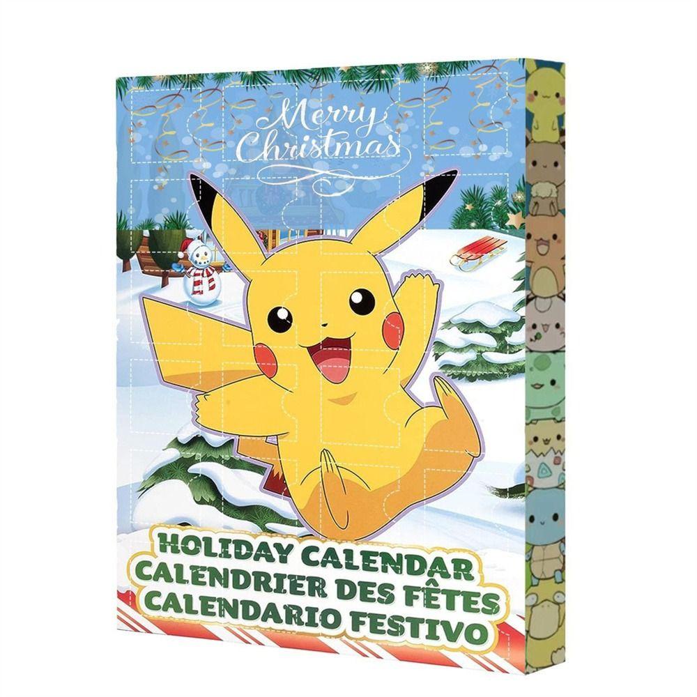 Mluck Lịch Giáng Sinh mini Bằng pvc Hình pikachu Dễ Thương Cho Bé