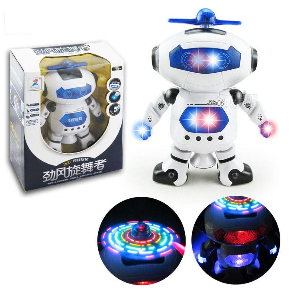Robot Nhảy Múa Có Đèn led Xoay 360 Độ Màu Trắng / Xanh Lá / Vàng