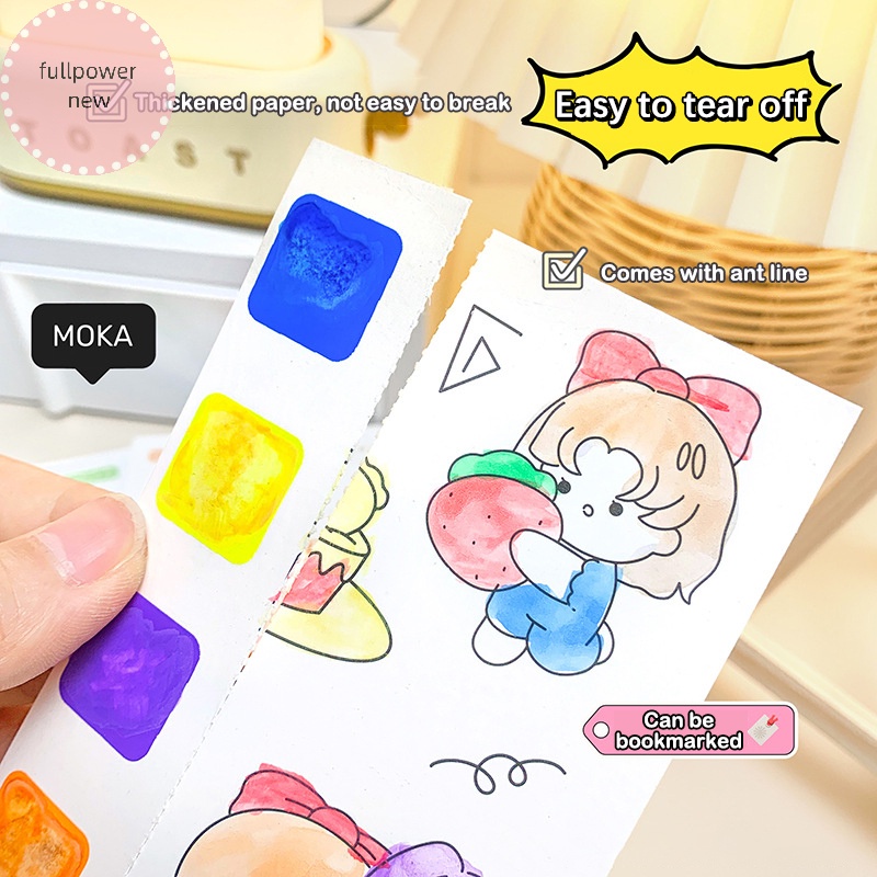 Sách Tô Màu Nước Di Động Cho Trẻ Mẫu Giáo Vẽ Tranh graffiti Toàn Bộ Powernew Kèm Bút Màu Nước vn