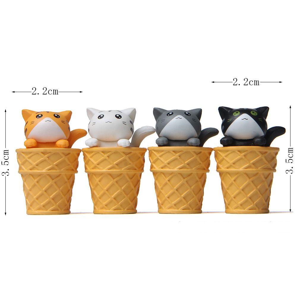 Adames Tượng Mèo Ăn Kem mini Trang Trí Xe Hơi